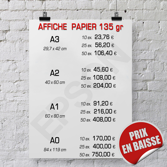 Affiche papier, baisse des prix