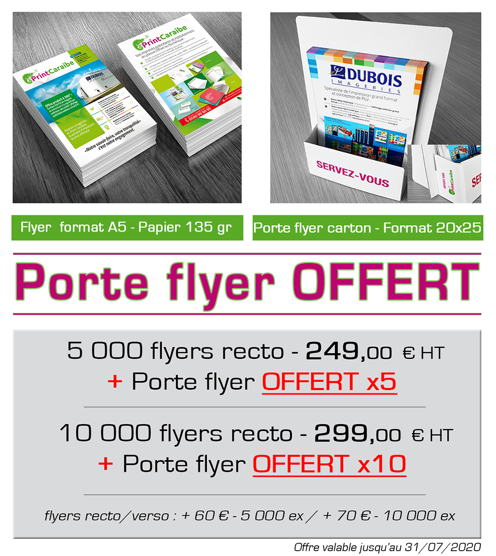 Communication grand public, les offres cadeaux "Flyer" - Le porte flyer de comptoir offert - Communication grand public, les offres cadeaux "Flyer" - Le porte flyer de comptoir offert -