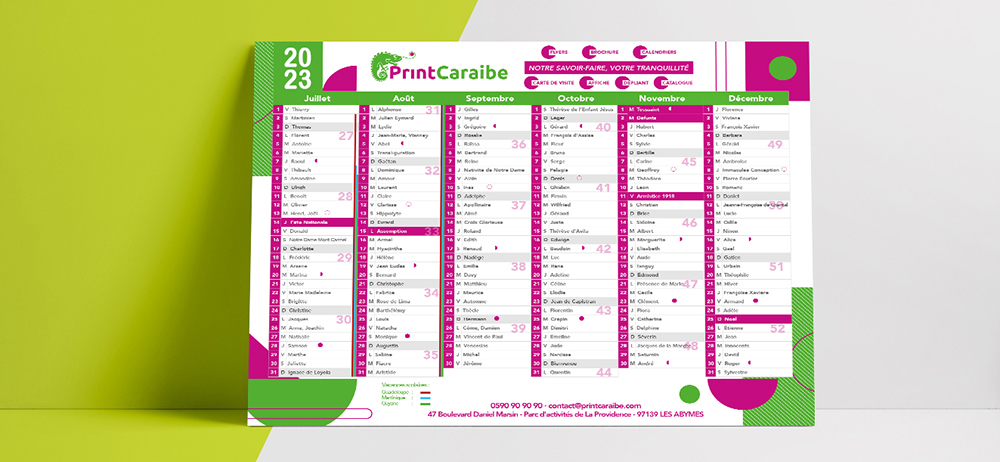 0,26 € le calendrier publicitaire 2023, format A4, la meilleure option prix !