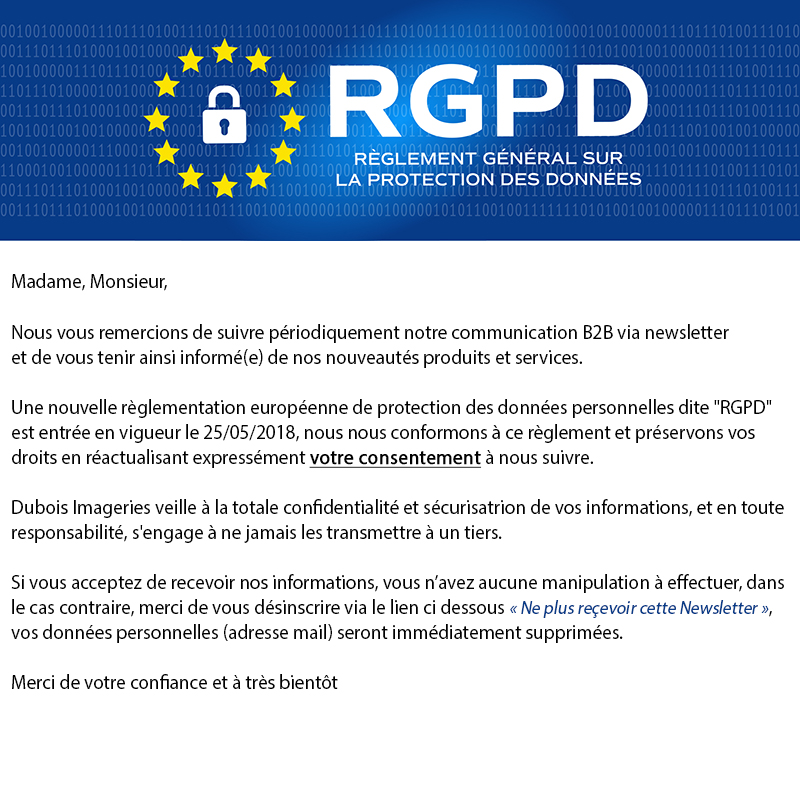 Nouvelle règlementation européenne "RGPD"