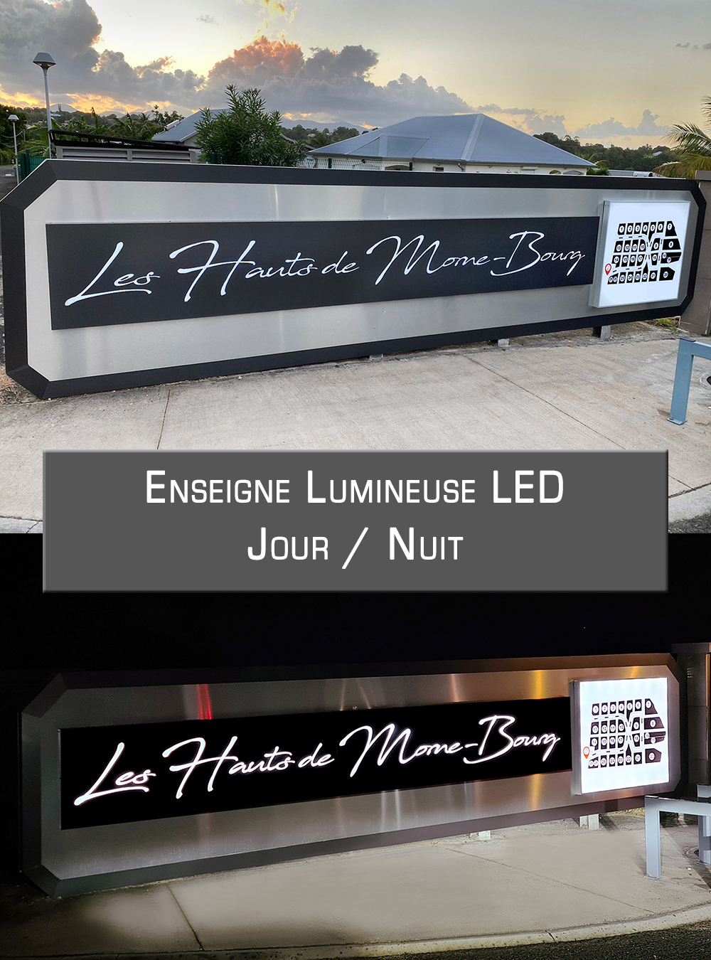 Enseigne Lumineuse LED, visibilité et esthétisme Jour / Nuit