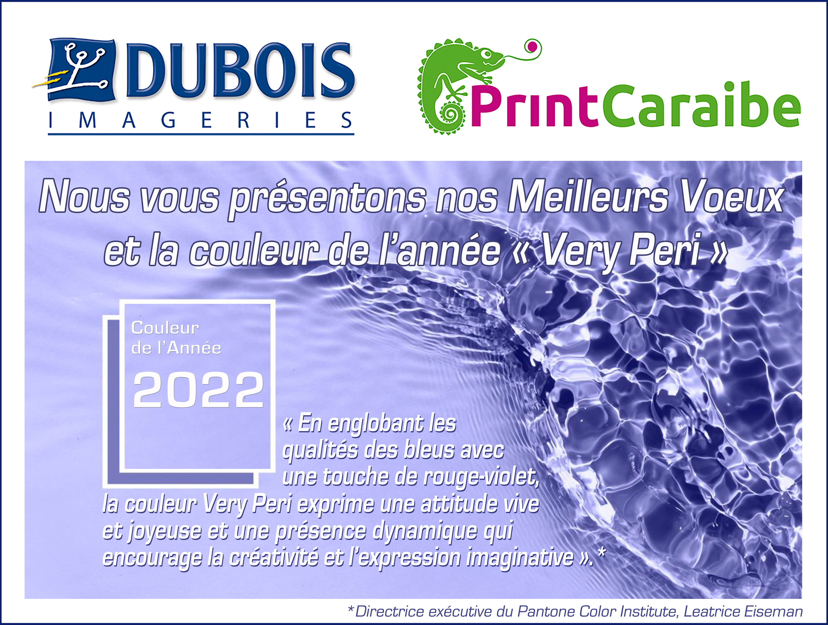 2022, indéfectible partenaire de vos idées "Very Peri" créatives et exaltantes.