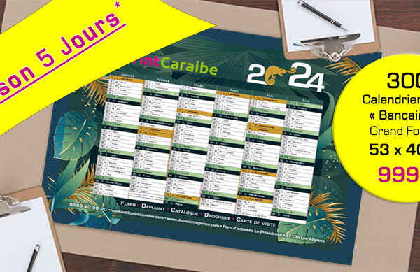 Calendrier 2024, offre de dernière minute, livraison 5 jours